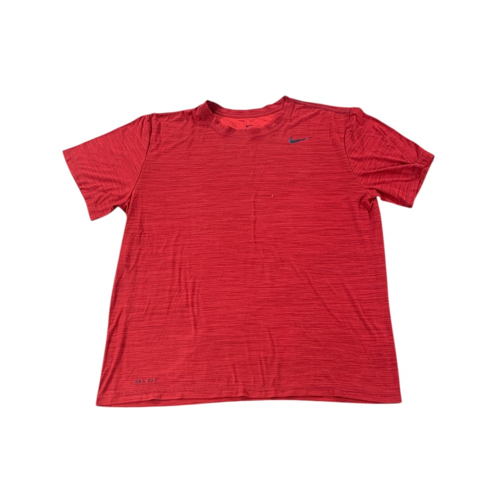 Nike Dri-FIT Mens Red Training‎ Athletic T-Shirt Gym Activewear